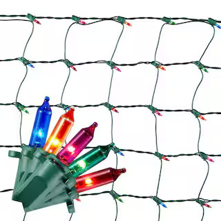 150 Multi-Colored Incandescent Mini Net Lights | The Home Depot