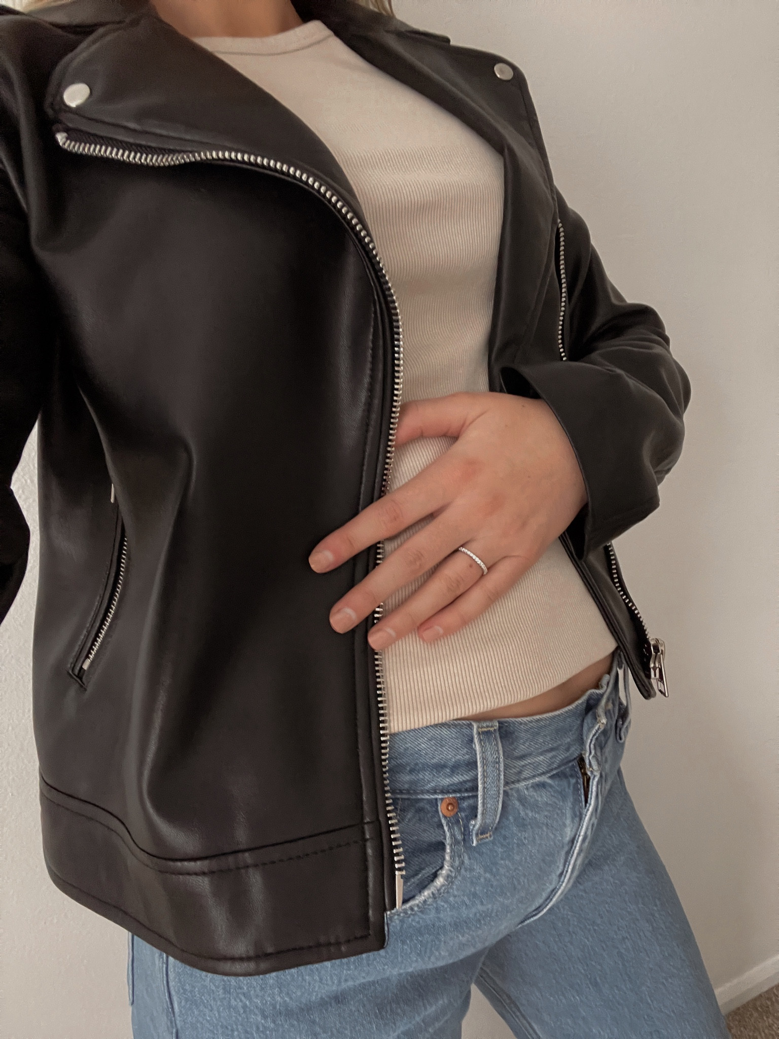 This leather jacket is a staple in my wardrobe! On sale at ASOS. I’m wearing the “tall” one which is linked but may be out of stock  Linked the exact one but standard size too!

#LTKSale #LTKbump #LTKfit