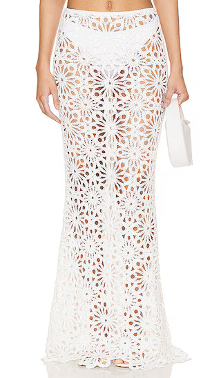 Nikki Maxi Skirt in Soft White | Revolve Clothing (Global)