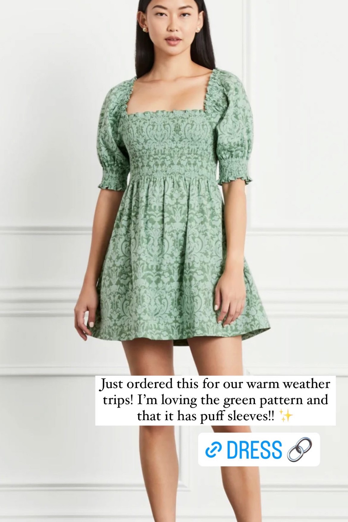 Just ordered this cute baby doll nap dress with puff sleeves for our warm weather trips we have coming up! I’m loving the green pattern! This seems perfect as a day to night dress! So versatile I love it! 

#LTKcurves #LTKstyletip #LTKtravel