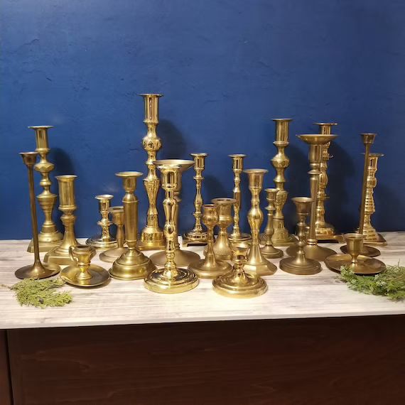 Read the full title
    Choose Your Quantity - Assorted Brass Candlesticks - Free Shipping | Etsy (US)