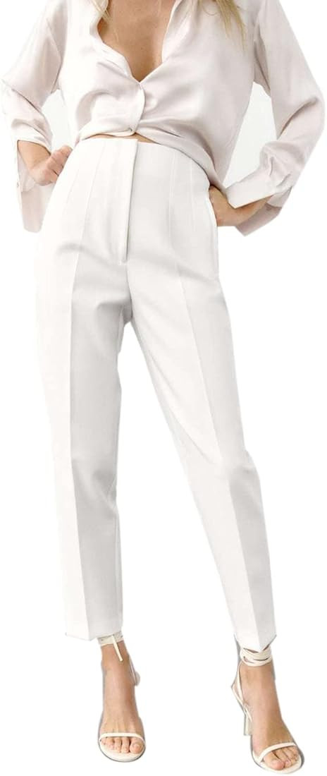 Kusogiay High Waist Dress Pant for Women Business Trousers Work Office Pants with Pockets | Amazon (US)