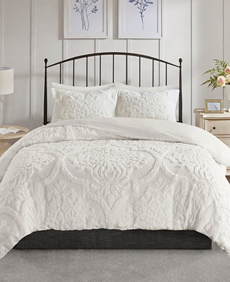 Madison Park Viola Damask Tufted Duvet Cover Sets - Macy's | Macy's