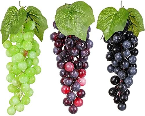 8.7 Inches Artificial Grapes Cluster Rubber Frosted Grape Bundles Fake Decorative Grapes Bunches ... | Amazon (US)