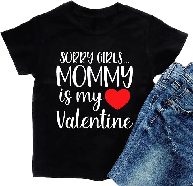 Valentine's Day Shirts Toddler Boys Valentine T-Shirt Mommy is My Valentine Tshirt Graphic Tee To... | Amazon (US)