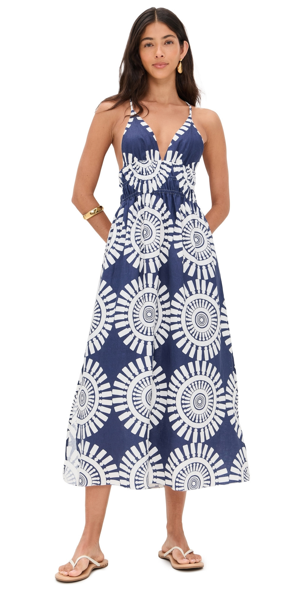 lemlem Gete Triangle Dress Zeina Navy L | Shopbop