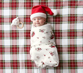 My First Christmas Organic Muslin Swaddle Set | Pottery Barn Kids