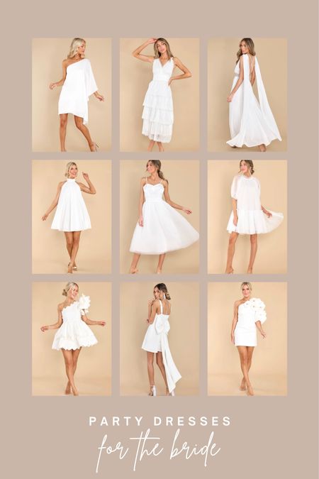White party dresses for the bride 🤍

Wedding | wedding look | bridal dresses | white outfit | Red Dress Boutique | what to wear to wedding events | wedding looks | outfit for brides | bride to be | wedding season | rehearsal dinner | bridal shower | bachelorette party | party dress 

#LTKunder50 #LTKstyletip #LTKwedding
