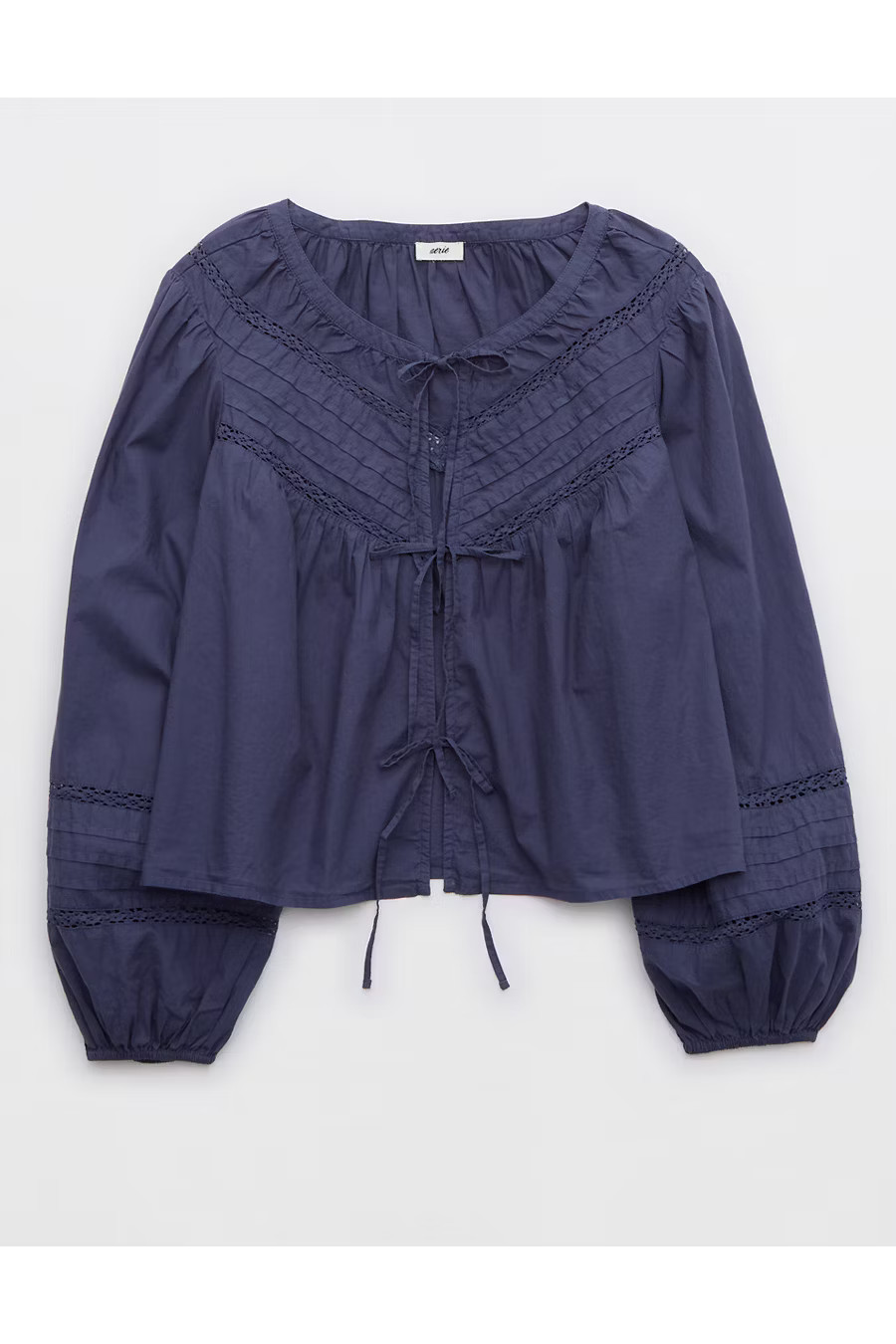 Aerie Long Sleeve Tie Front Top Women's Fresh Bright XXS | American Eagle Outfitters (US & CA)