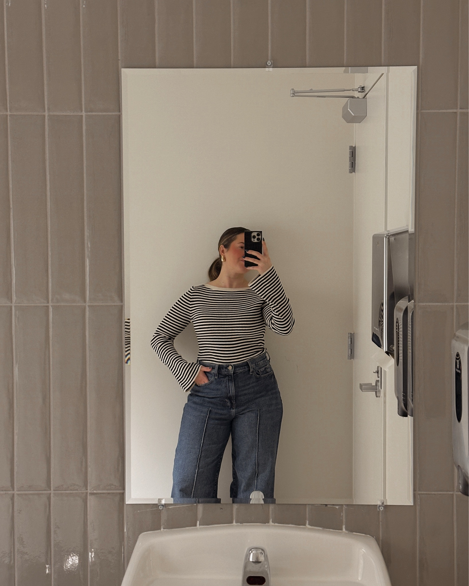 Fav work top!!! So cozy and stretchy. Love the bell sleeves!

Jeans are from JCP, sized up 1 size. Use code 25KACEY for 25% off! 

Wearing my adidas sneakers from JCP! Sized down a 1/2 size bc they run big. 

#LTKSaleAlert #LTKSeasonal #LTKWorkwear