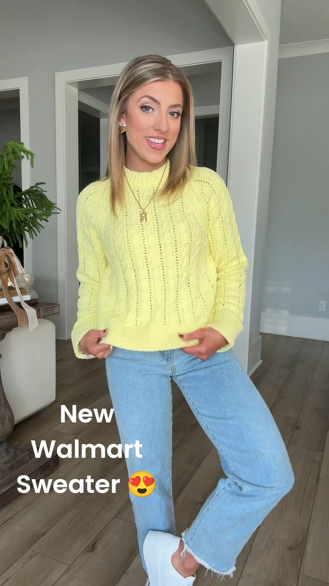 New Walmart Sweater I’m Loving 💛✨

This new Walmart sweater is so good — insanely soft with the prettiest textured knit detail that makes it feel much more elevated than the price. I’m especially loving this yellow color for spring and early summer, but it’s an easy neutral when styled with denim. Best part? It’s under $30 and looks like something you’d find at a boutique.

I styled it head-to-toe Walmart with classic jeans and everyday sneakers — both under $20 — for an effortless, polished-casual outfit that works for school drop-off, errands, brunch, or everyday mom life.

✨ Ultra-soft knit
✨ Gorgeous textured detail
✨ Under $30
✨ Jeans + sneakers under $20

#WalmartFashion #WalmartFinds #WalmartStyle #WalmartSweater #AffordableFashion #SpringStyle #EverydayOutfits #CasualStyle #MomStyle #LTKFinds