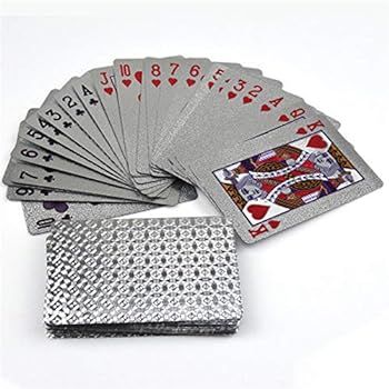 EAY Playing Cards Waterproof Plastic Playing Cards Poker Cards Luxury Sliver Foil Diamond Color S... | Amazon (US)
