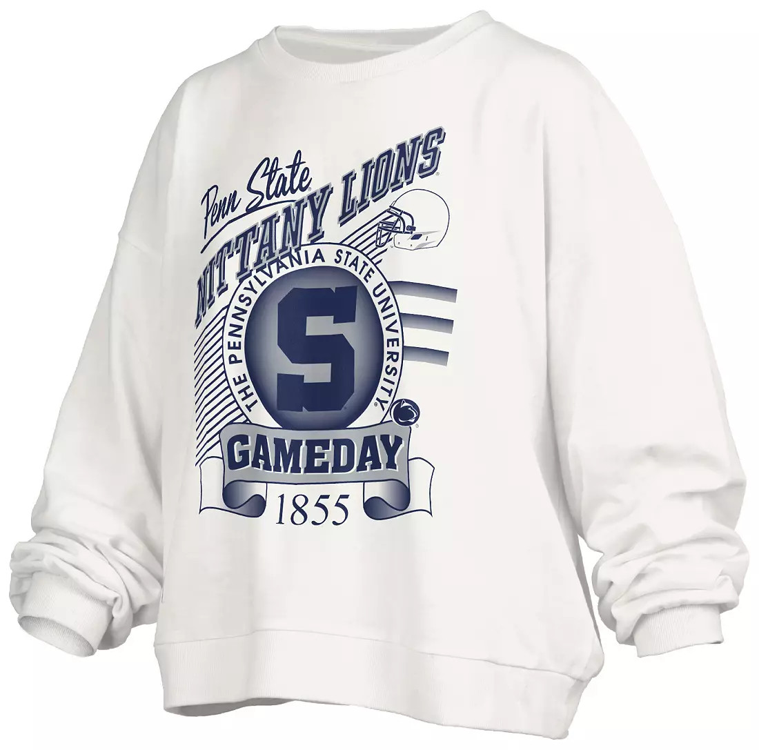Pressbox Women's Penn State Nittany Lions White Calgary Fleece Crewneck Sweatshirt | DICK'S Sporting Goods