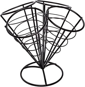 Restaurantware 3.5 x 6.8 Inch Food Cone Display 1 Cone Holder Stand - Spiral 4 Slots Black Iron I... | Amazon (US)