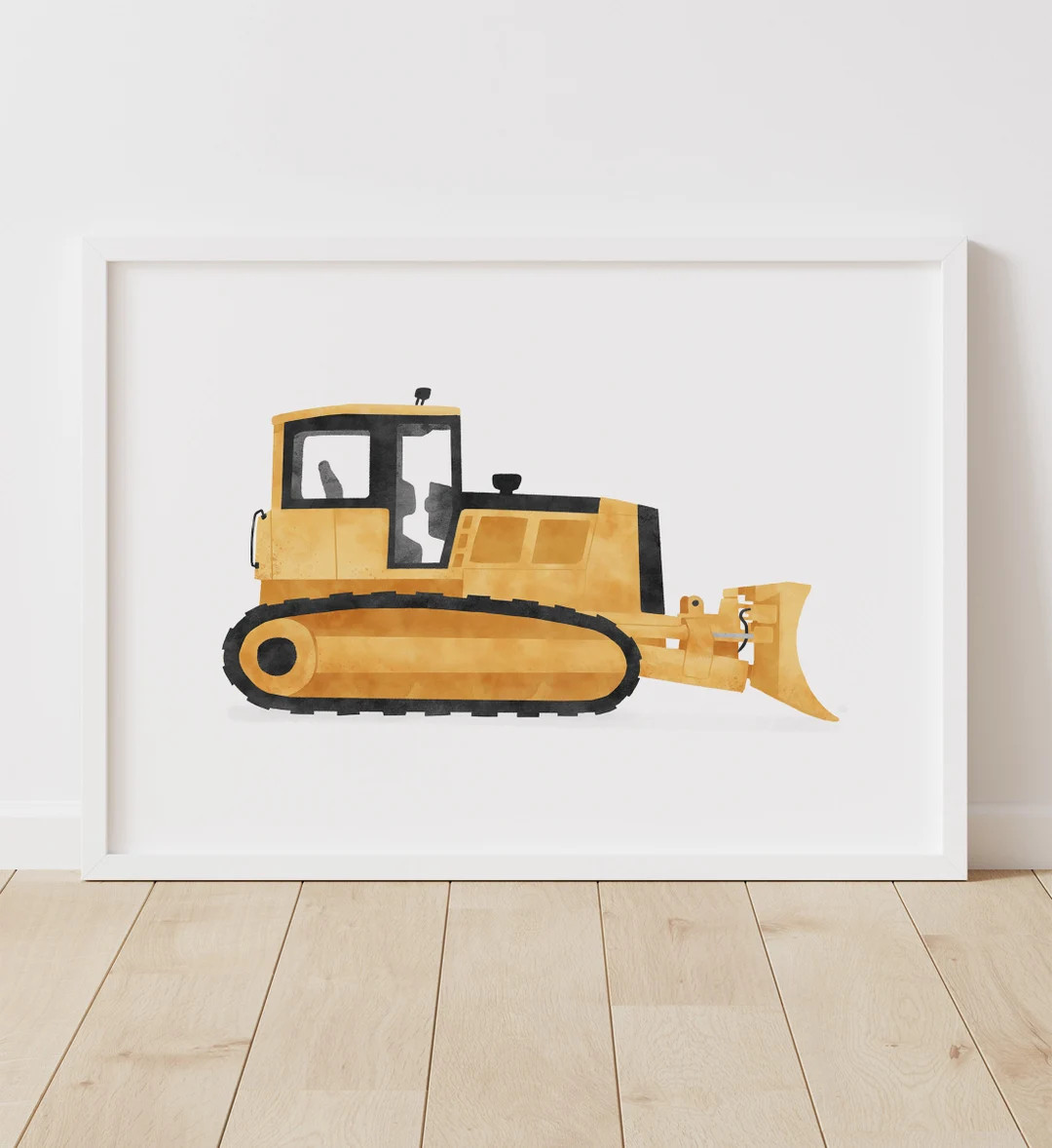 Yellow Bulldozer Print, Boys Room Decor, PRINTABLE Construction Vehicle Wall Art, Construction Bi... | Etsy (US)