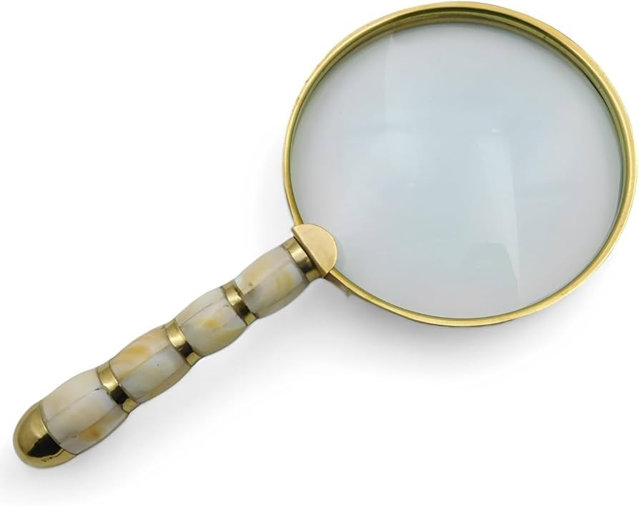 Solid Brass Mother of Pearl 10X Magnifier, Handheld Reading Magnifying Glass, Best for Reading, C... | Amazon (US)