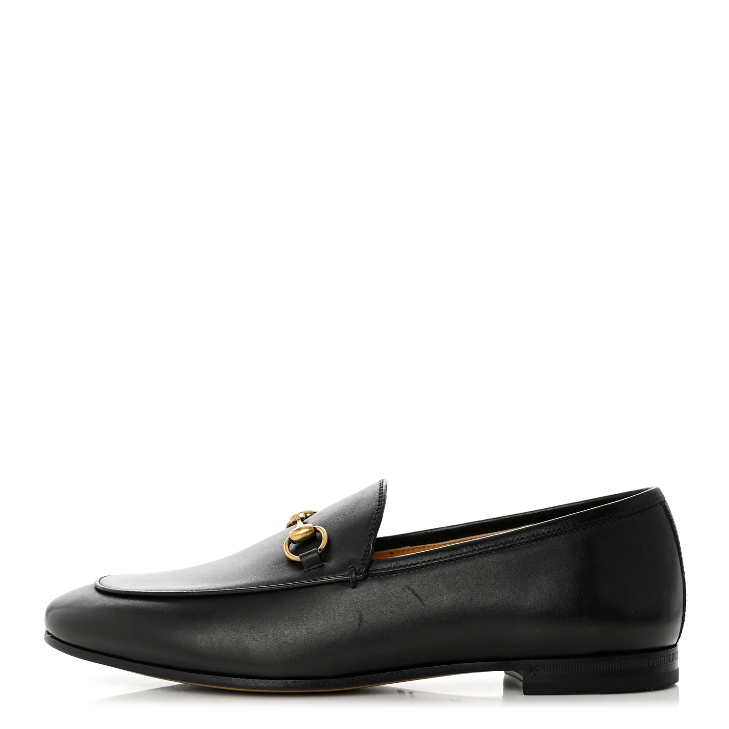 GUCCI Lambskin Womens Brixton Horsebit Loafers 39 Black | FASHIONPHILE (US)