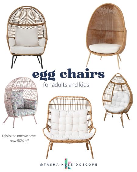 Egg chairs are an easy way to make any patio or outdoor area into a comfy spot to sit. We have the two-seater option and it's currently 50% off! There are plenty of options to fit your space, even small options perfect for kids. 

Egg chair, outdoor furniture, sale furniture, patio furniture, spring deck, spring furniture, outdoor furniture sale, target patio, Walmart outdoor chair, patio chair, comfortable outdoor chair 

#LTKsalealert #LTKSeasonal #LTKhome