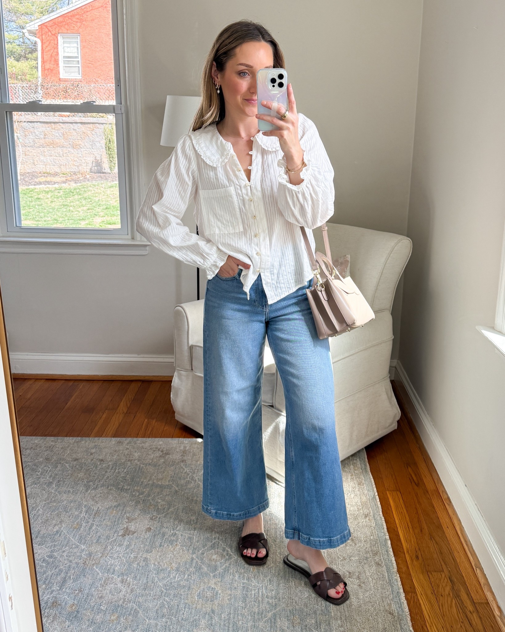 The gap high-rise stride crop is on sale for $30! This is one of my favorite pairs in the spring summer and fall. For my California or Texas girls, I think you could make these work all year round.