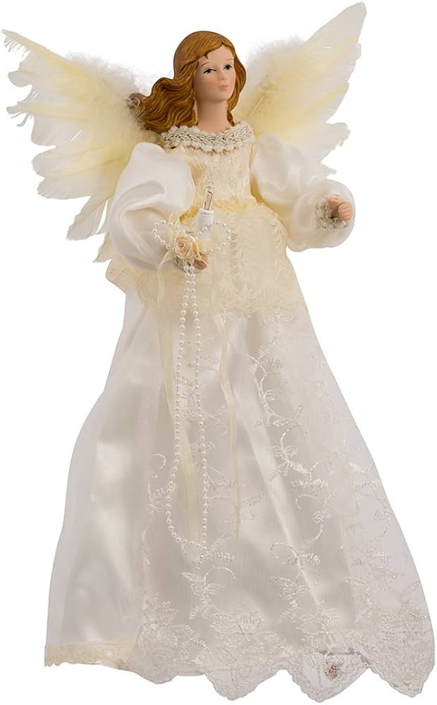 Kurt Adler Indoor 10-Light 14.5-Inch Ivory Angel Treetop | Amazon (US)