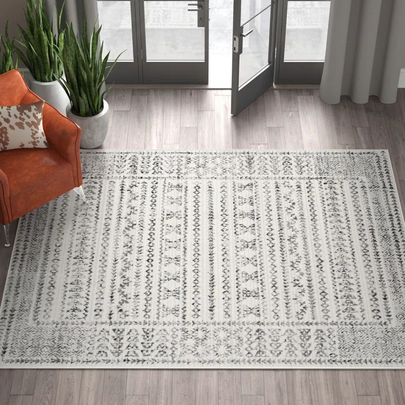 Kace Gray/Black/Ivory Area Rug | Wayfair North America