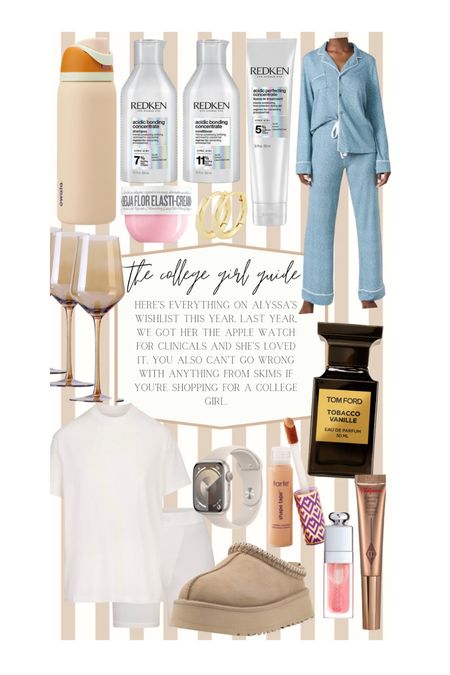 If you’re looking for gift ideas for the college age girls, I’ve got you covered. Here’s Alyssa’s wishlist this year, straight from the source and I must say, aim impressed. RIP to my wallet though 🤪

Tom Ford perfume. Charolette Tilbury makeup. Skims clothing. Amazon wine glass. Thermos. Pajama sets. Redken hair care. College age gift guide. Ladies gift guide. Kendra ascot Huggies. Apple Watch. Ugg Tazz Slippers. 

#LTKGiftGuide #LTKHolidaySale #LTKHoliday