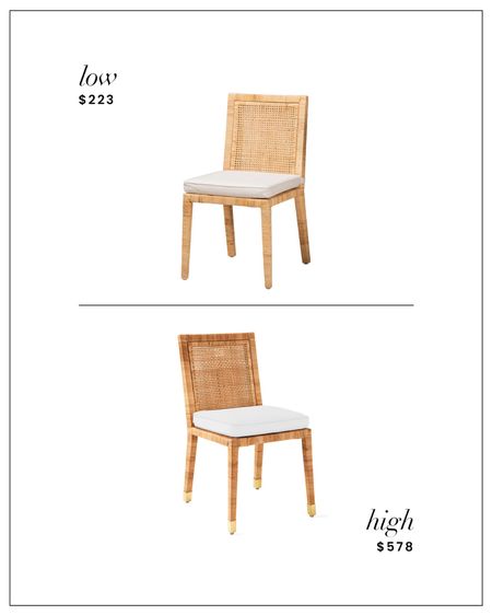 High / Low : Rattan Side Chair from Wayfair or Serena & Lily 

#LTKhome