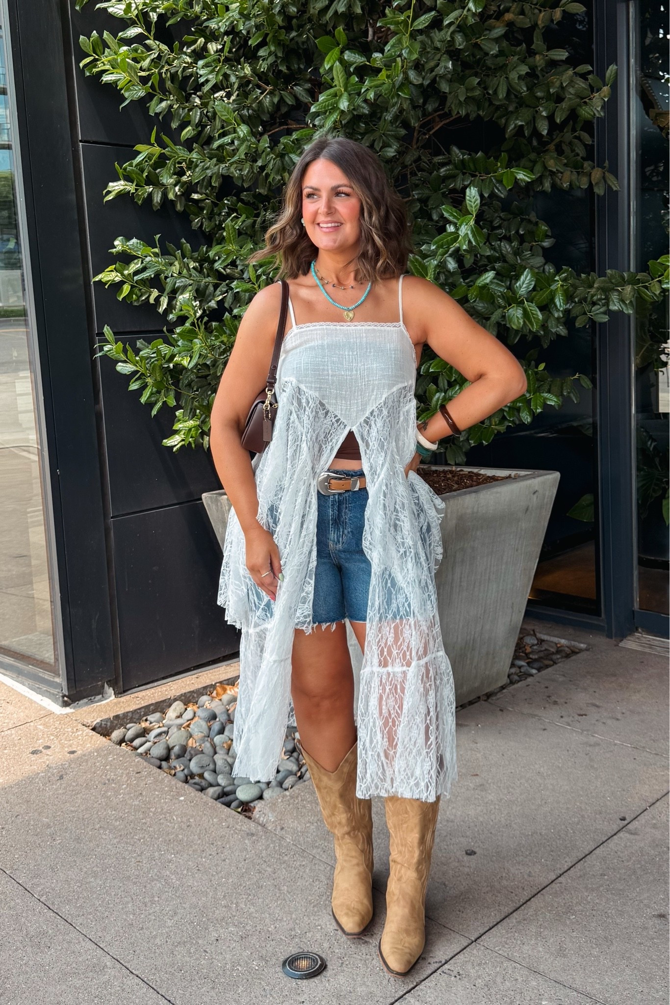 Top, large
Shorts, 14 
Boots, true 10

Country concert, Nashville outfit, concert outfit, summer outfit, size 12, midsize

#LTKootd #LTKMidsize #LTKSeasonal