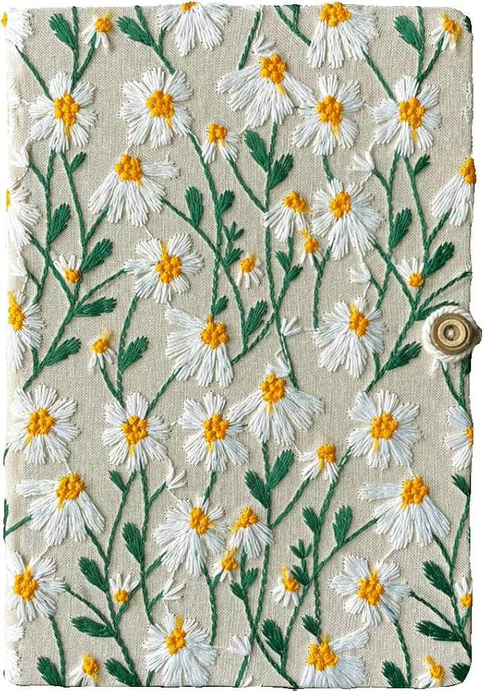ipoul Daisy Gifts, Hardcover Notebook, Ruled Notebook, Embroidered Journal, Floral Notebook, A5, ... | Amazon (US)