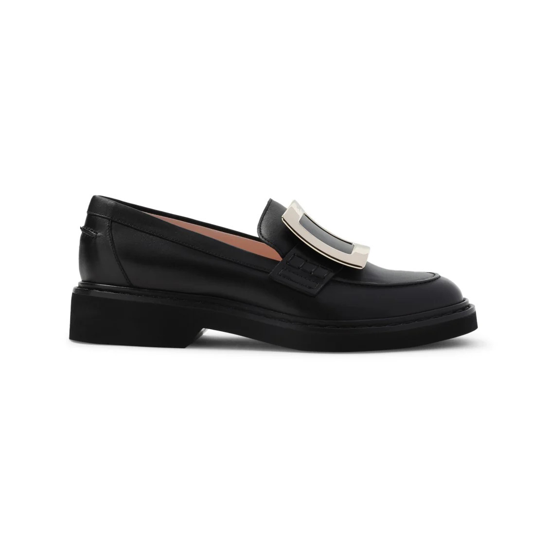 Black Leather Vivier Viv Rangers Met Buc 25 Loafers | Shop Simon