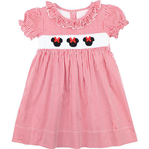 Red Gingham Smocked Mouse Ears Dress | Cecil and Lou