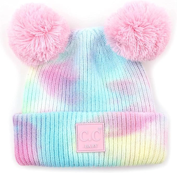 Funky Junque Exclusives Baby Infant Beanie Knit Warm Winter Pom Skull Cap Hat | Amazon (US)