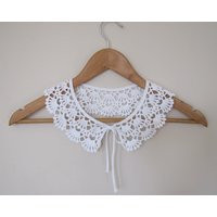 Gothic Collar, Lace Crochet Necklace, Gothic, White Vintage Style Peter Pan Black Collar | Etsy (US)