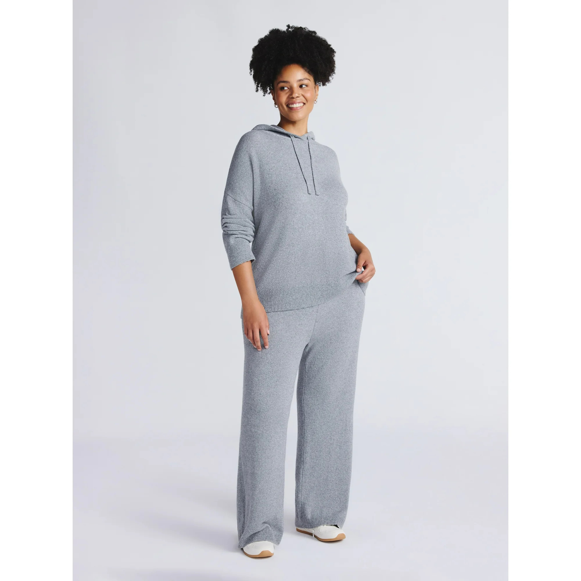 Time and Tru Long Sleeve Hoodie Sweater Pant Set, Sizes XS-XXXL | Walmart (US)