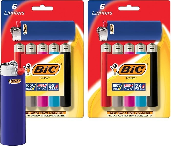 BIC Classic Lighters, Pocket Style, Lighter for Candles, Assorted Colors (Packaging May Vary), 12... | Amazon (US)