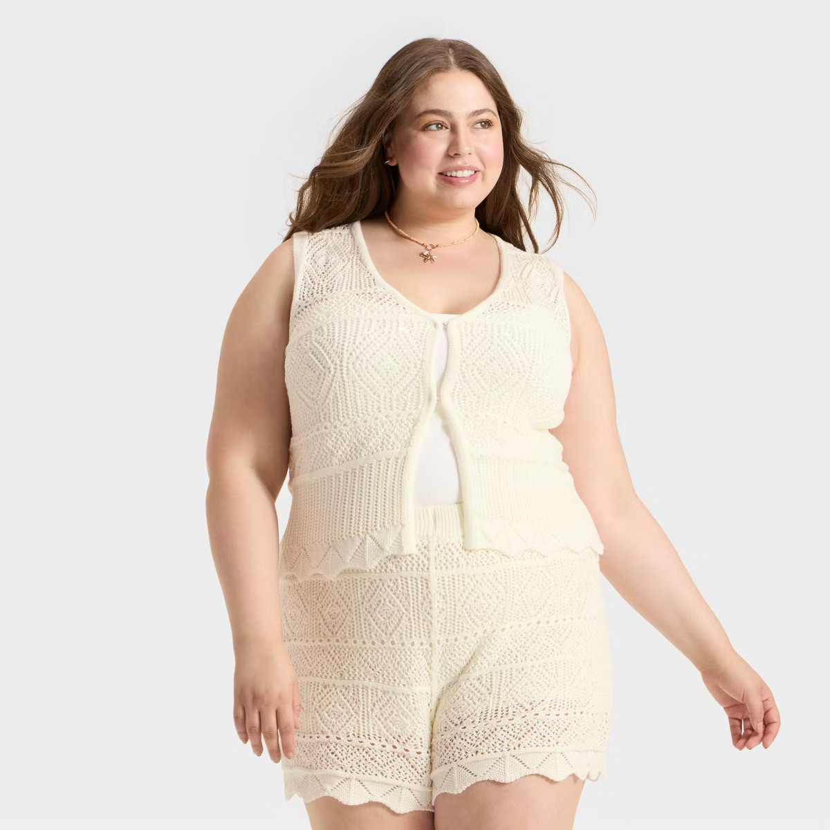 Women's Crochet-Style Pullover Sweater Tank - A New Day™ | Target