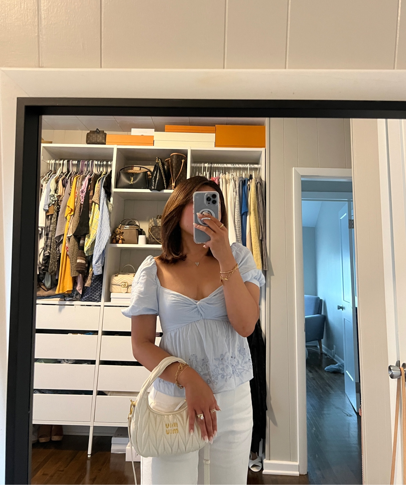 Weekend brunch date ootd 🤍 Top is from Zara, size S, pants is from Shein Petite size 4, bag is from Miu Miu 

#LTKStyleTip #LTKBeauty #LTKU