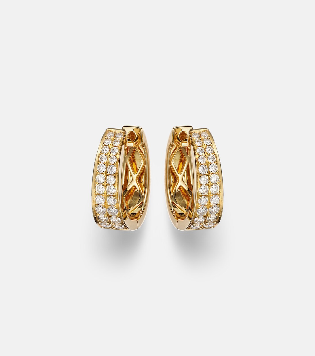 Meryl Small 18kt gold hoop earrings with diamonds | Mytheresa (UK)
