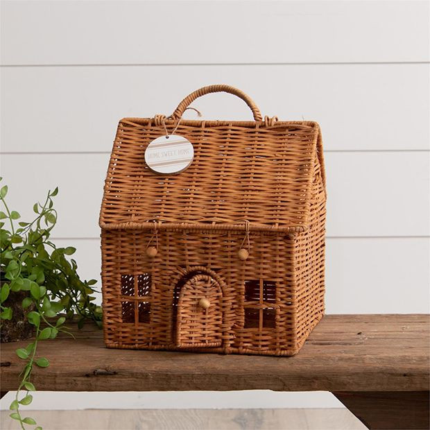 Chipwood Decorative Woven House Basket | Antique Farm House