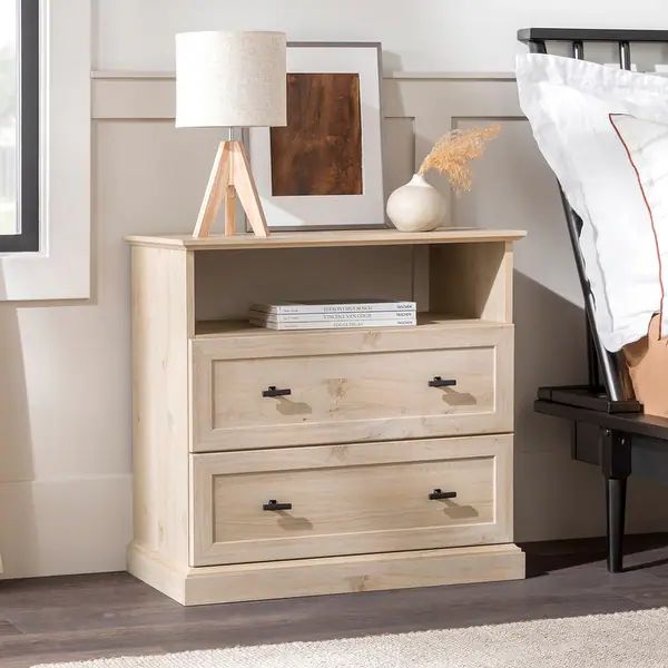 Middlebrook Designs Farmhouse 2-Drawer Nightstand - White Oak | Bed Bath & Beyond