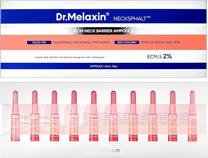 Dr.Melaxin Necksphalt ECM Barrier Ampoule for Anti-Aging Neck Skin, Tightening and Wrinkles for a... | Amazon (US)