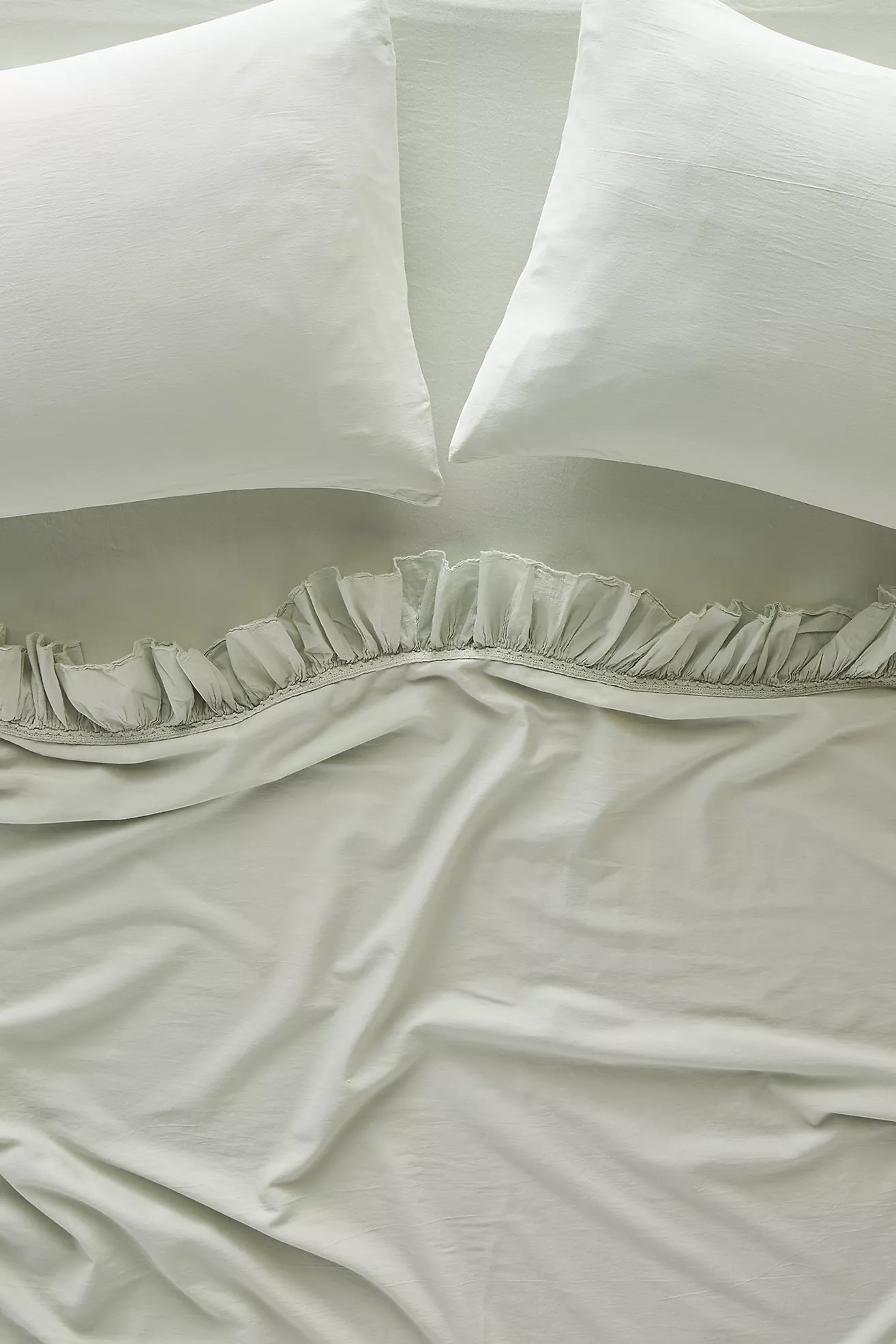 Ruffled Organic Spa Sateen Sheet Set | Anthropologie (US)