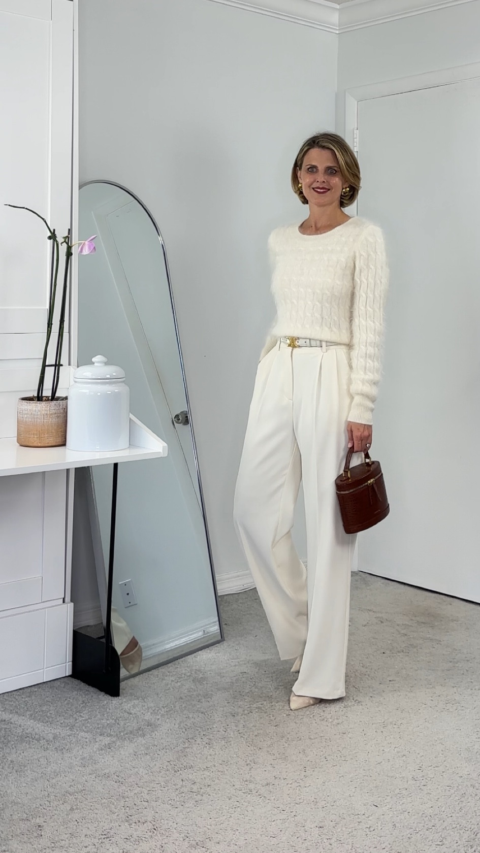 The pants I'm wearing are XS long/thin
All else true to size 

#LTKItBag #LTKSeasonal #LTKWorkwear