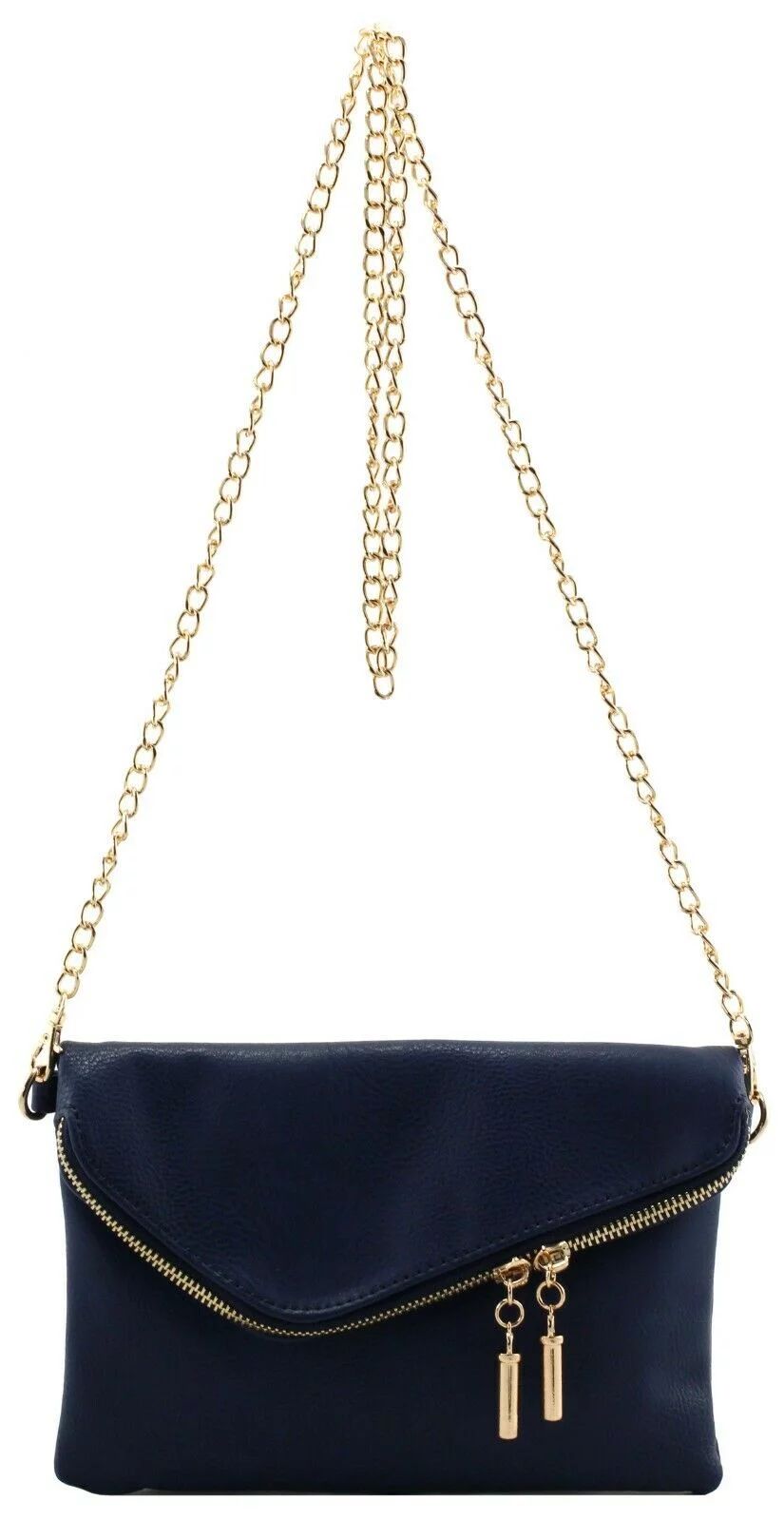 Faux Leather Envelope Shape Wristlet Crossbody Clutch Purse with Chain Strap | Walmart (US)