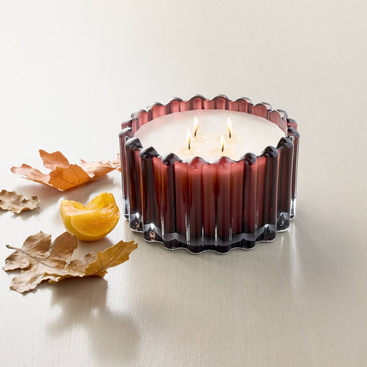 4 Wick Ribbed Glass Jar Candle 22oz - Hearth & Hand™ with Magnolia | Target