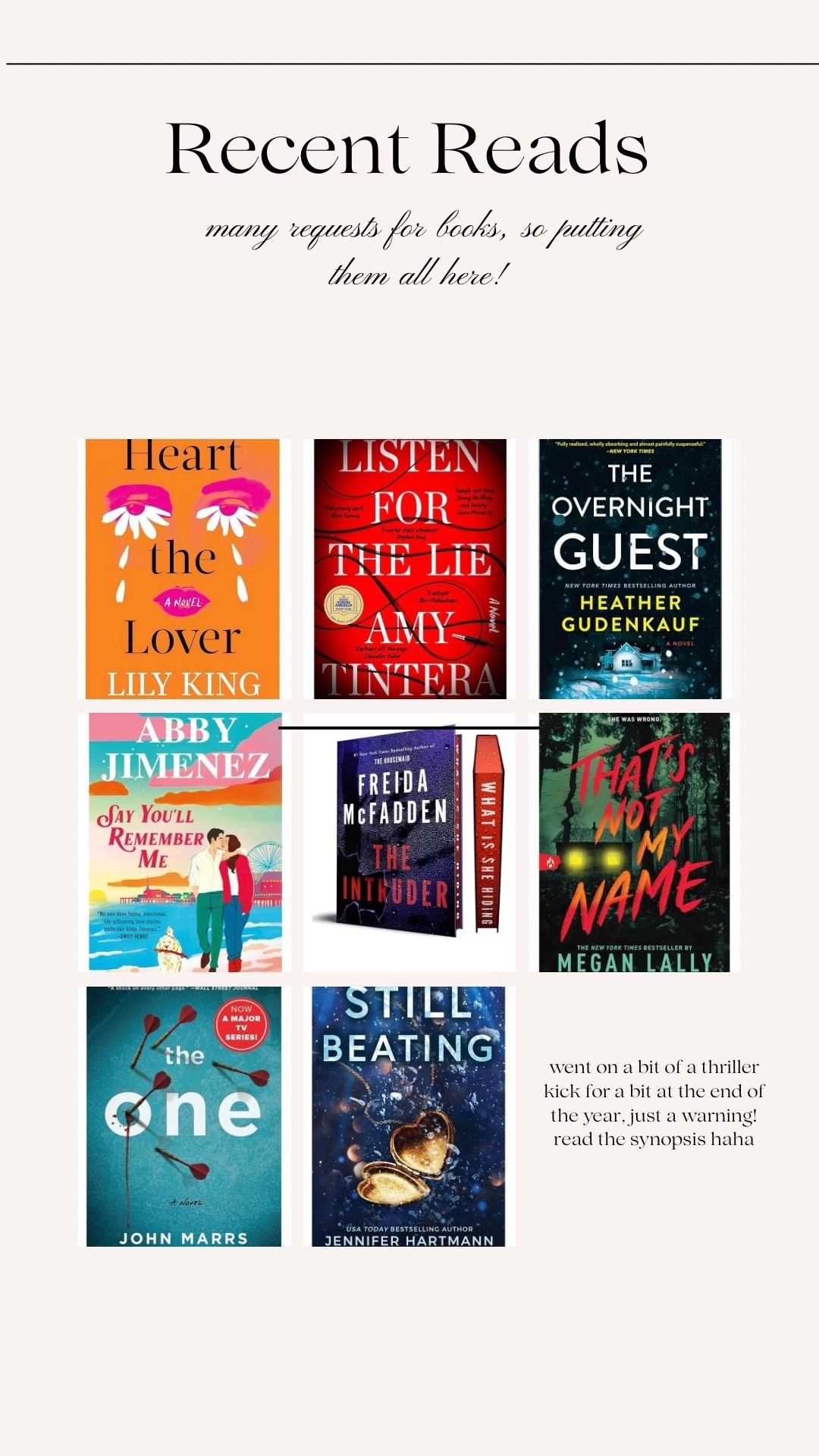 Recent reads! 

#LTKstorytime #LTKFindsUnder50 #LTKSaleAlert