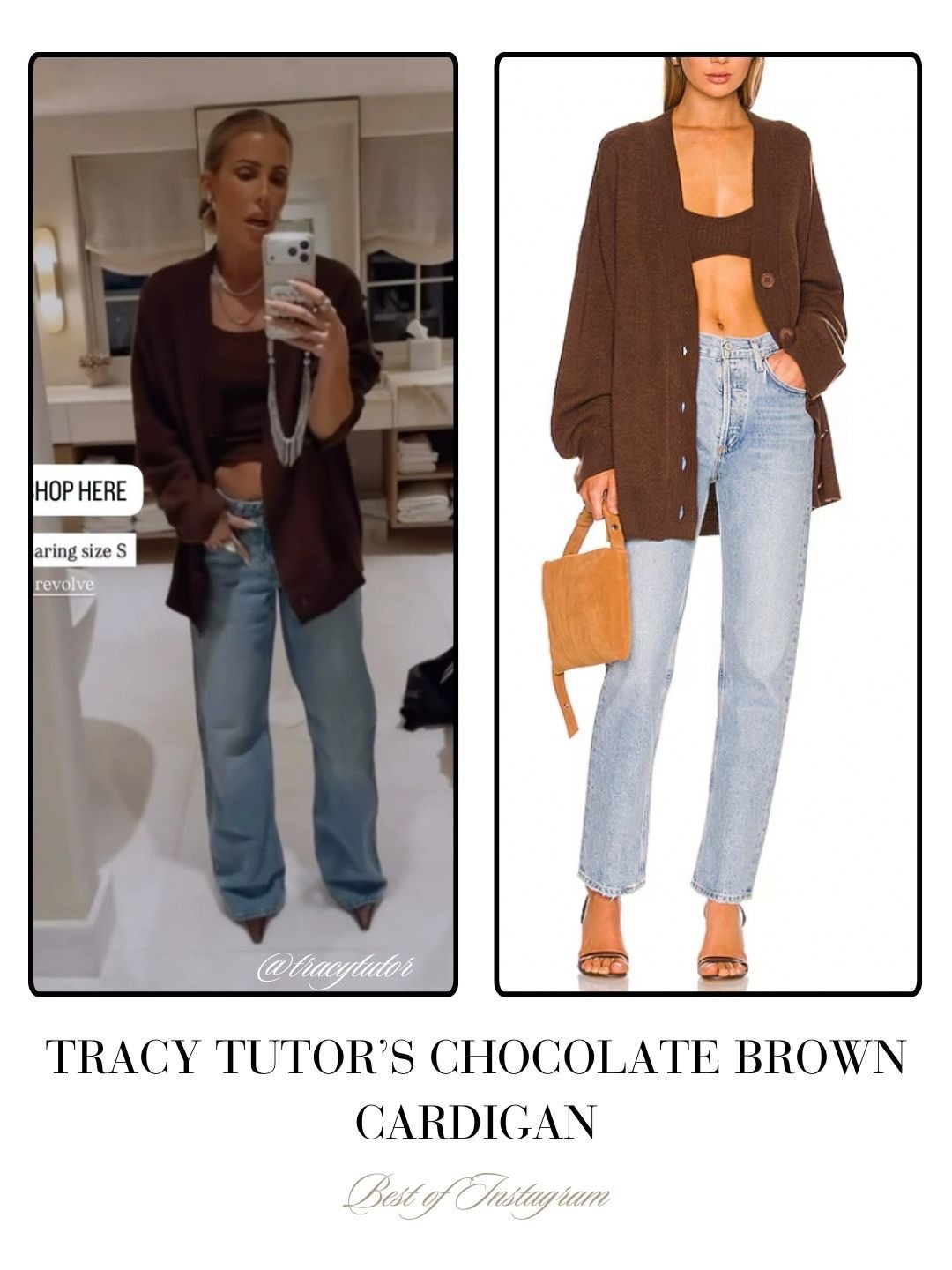 Tracy Tutor’s Chocolate Brown Cardigan 📸 = @tracytutor