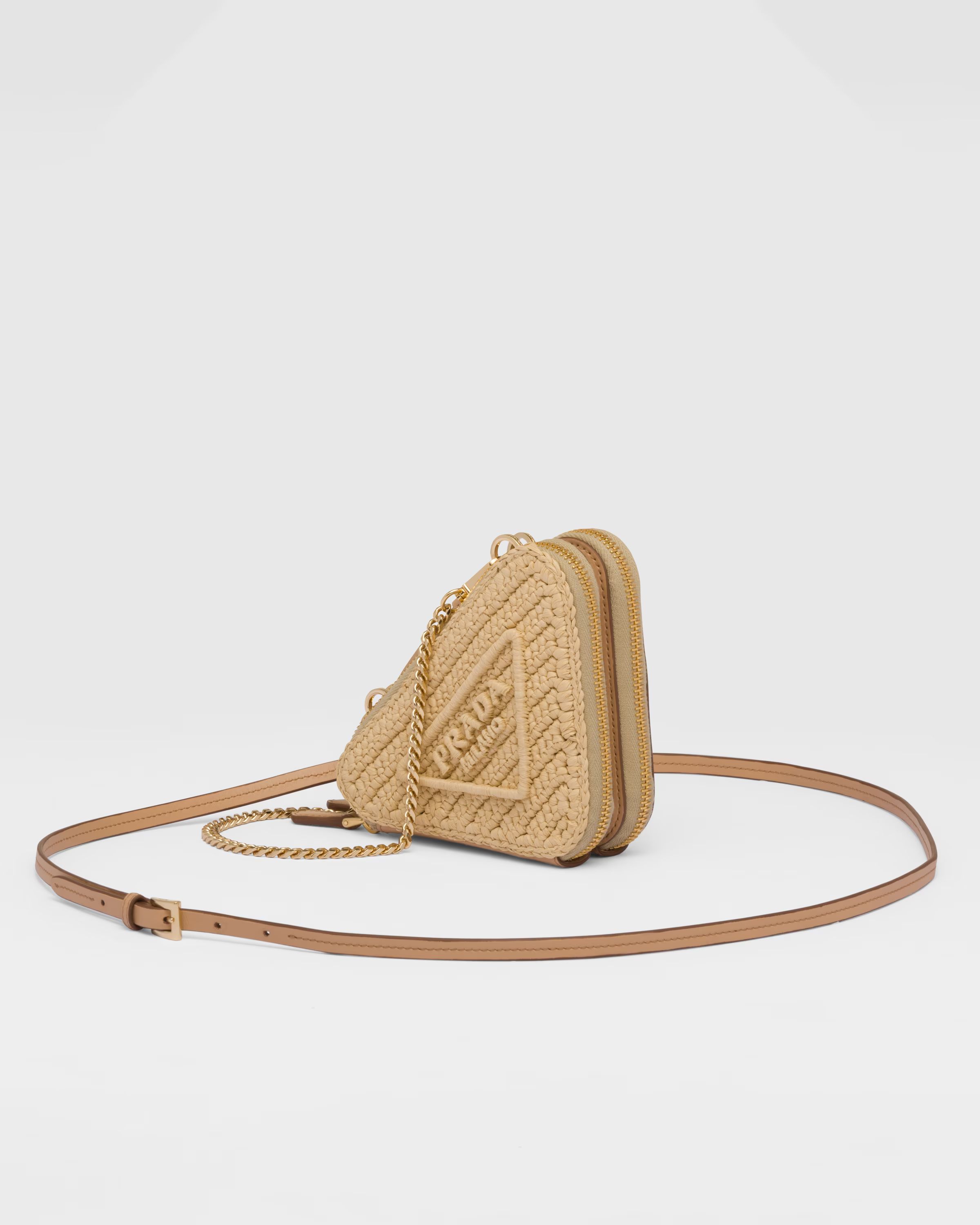 Crochet and leather mini-pouch | Prada Spa US