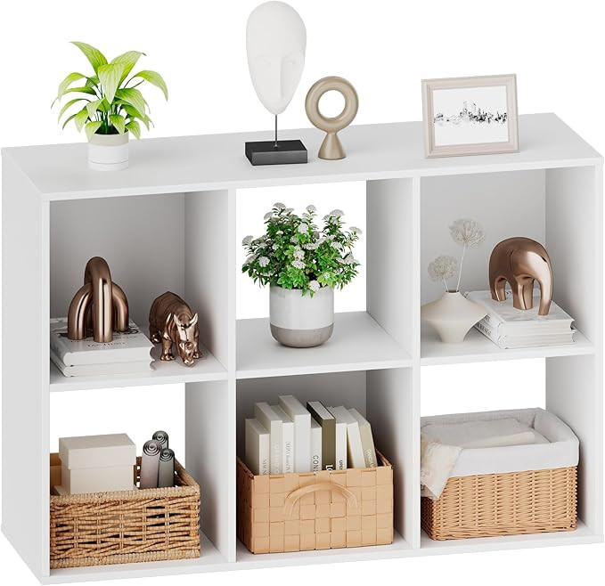 Sweetcrispy 6 Cube Storage Organizer - Open Cube Bookshelf with 3 Removable Back Panels, Display ... | Amazon (US)
