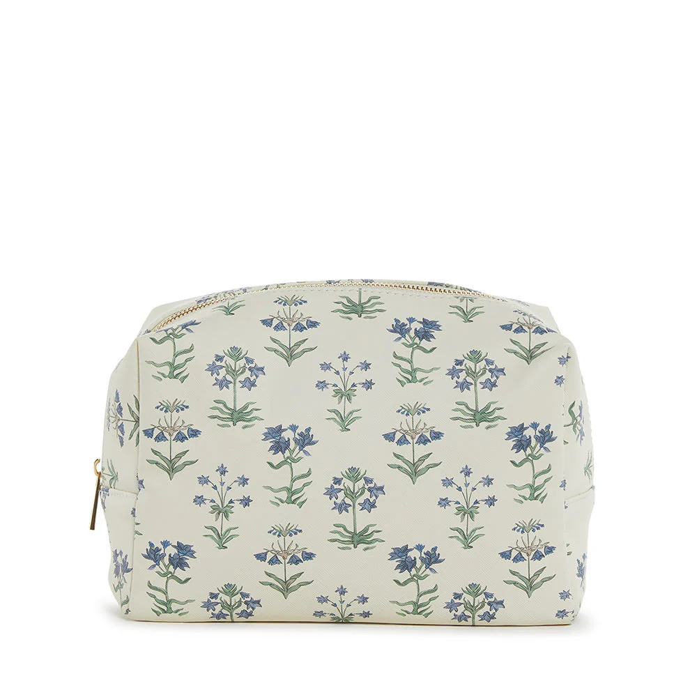 Cosmetic Bag - Everyday Bag - Provence with Green Pinstripe Liner | TRVL DESIGN